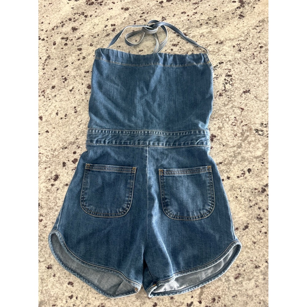 Stoned Immaculate denim halter romper CS